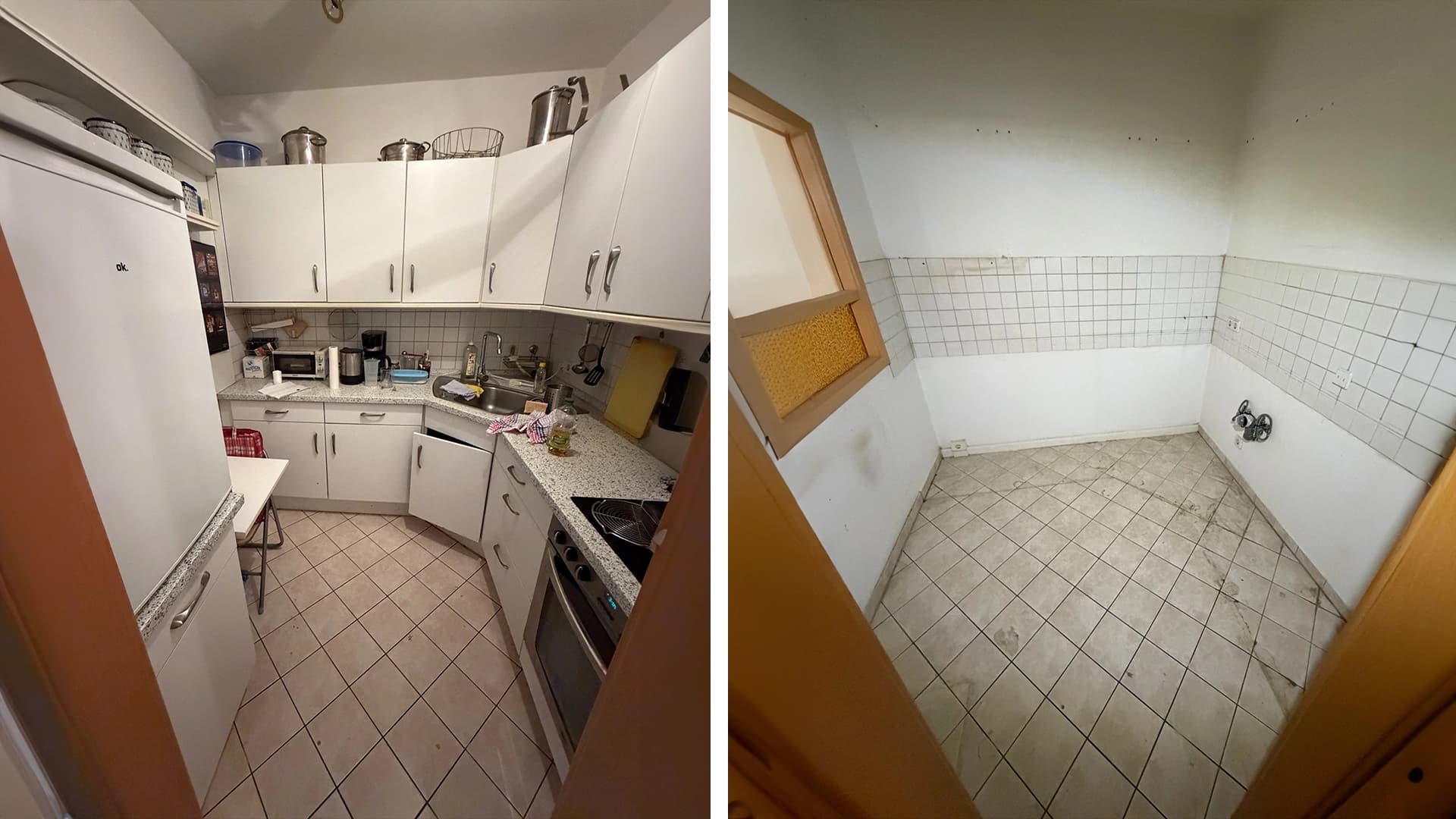 Vorher-Nachher einer Wohnungsentrümpelung in Dresden
